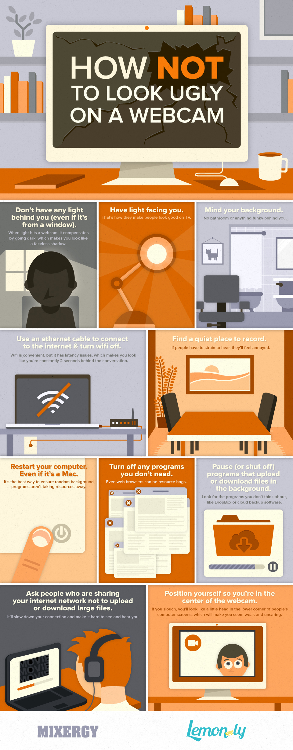 How Not To Look Ugly On A Webcam Webcam Tips Lemonly Infographics