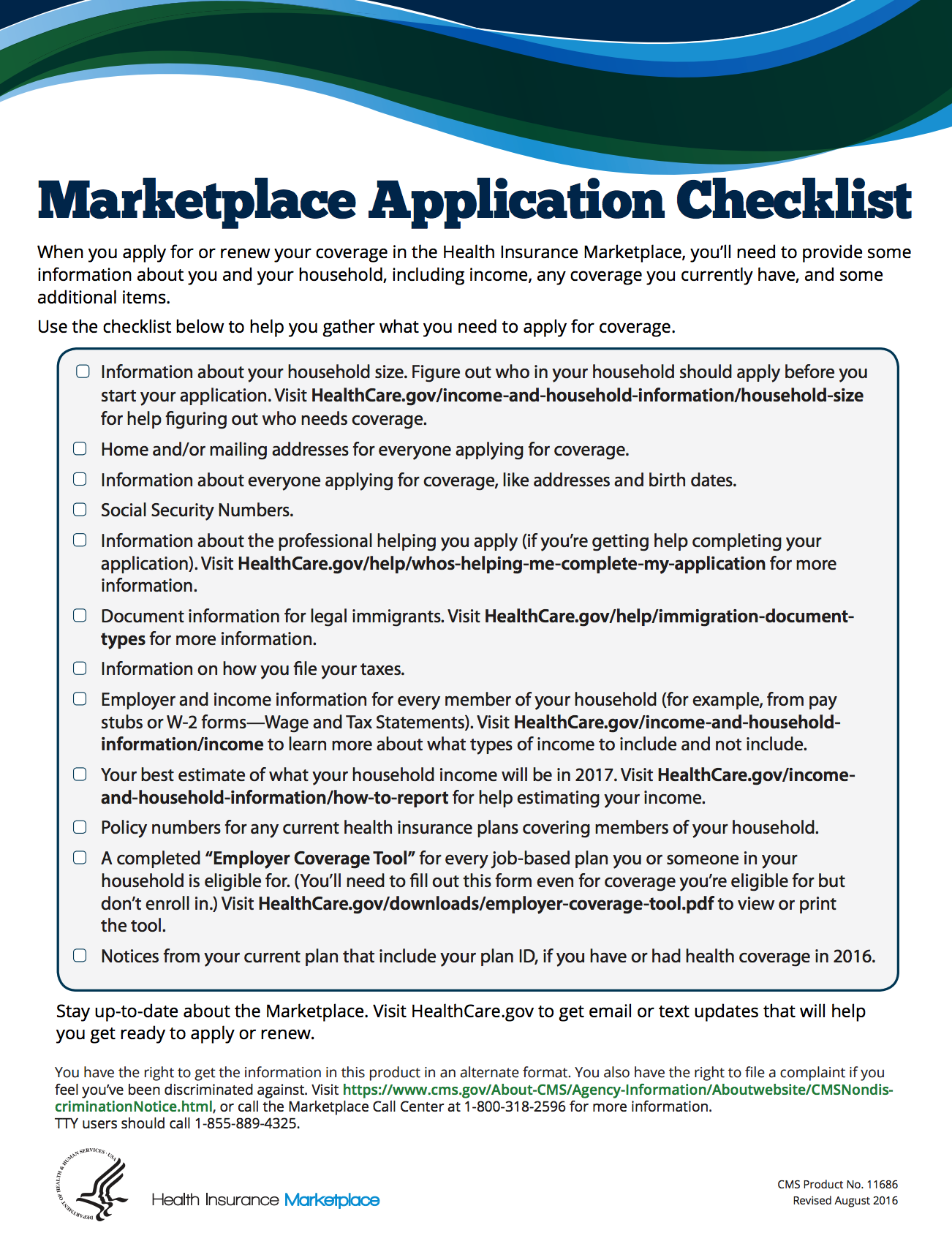 marketplace application checklist