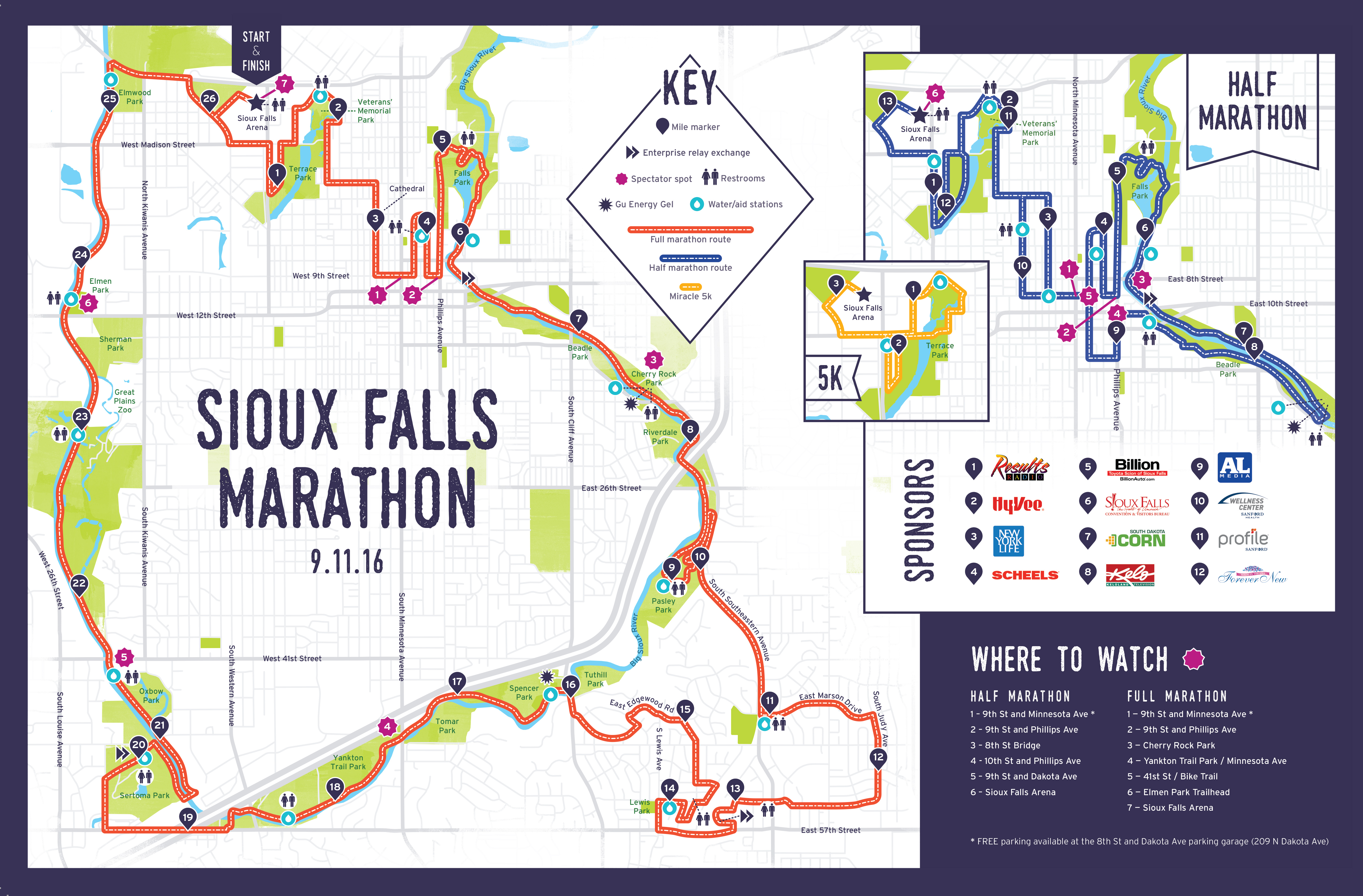 Sioux Falls Marathon Route Map
