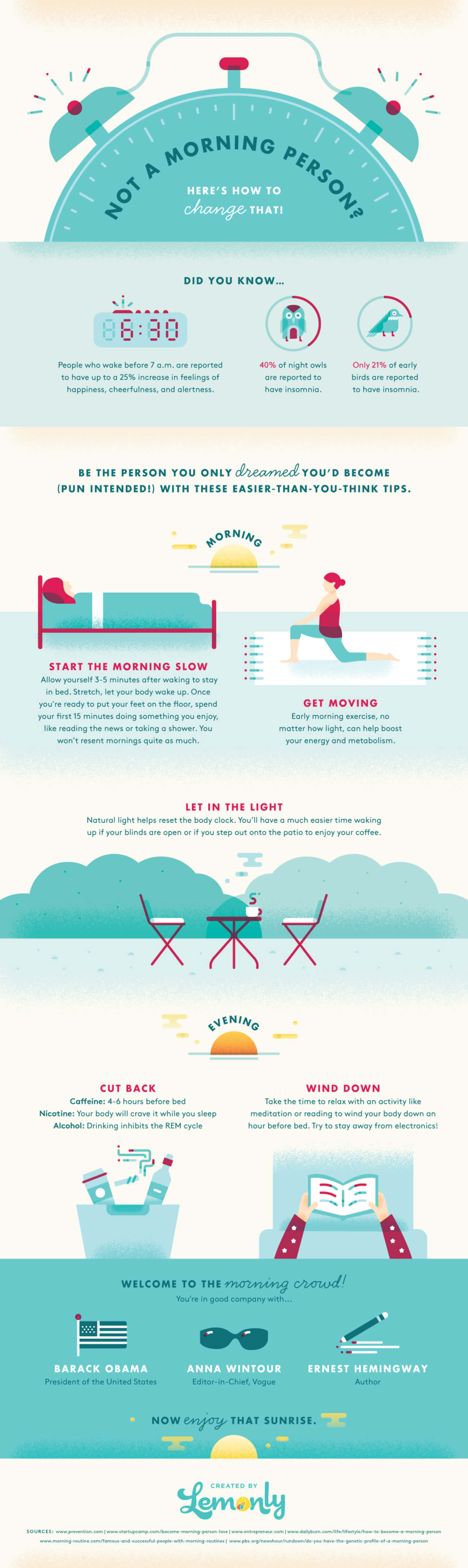 Best Infographics: How to Become a Morning Person