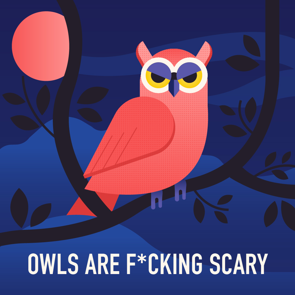 scary owl