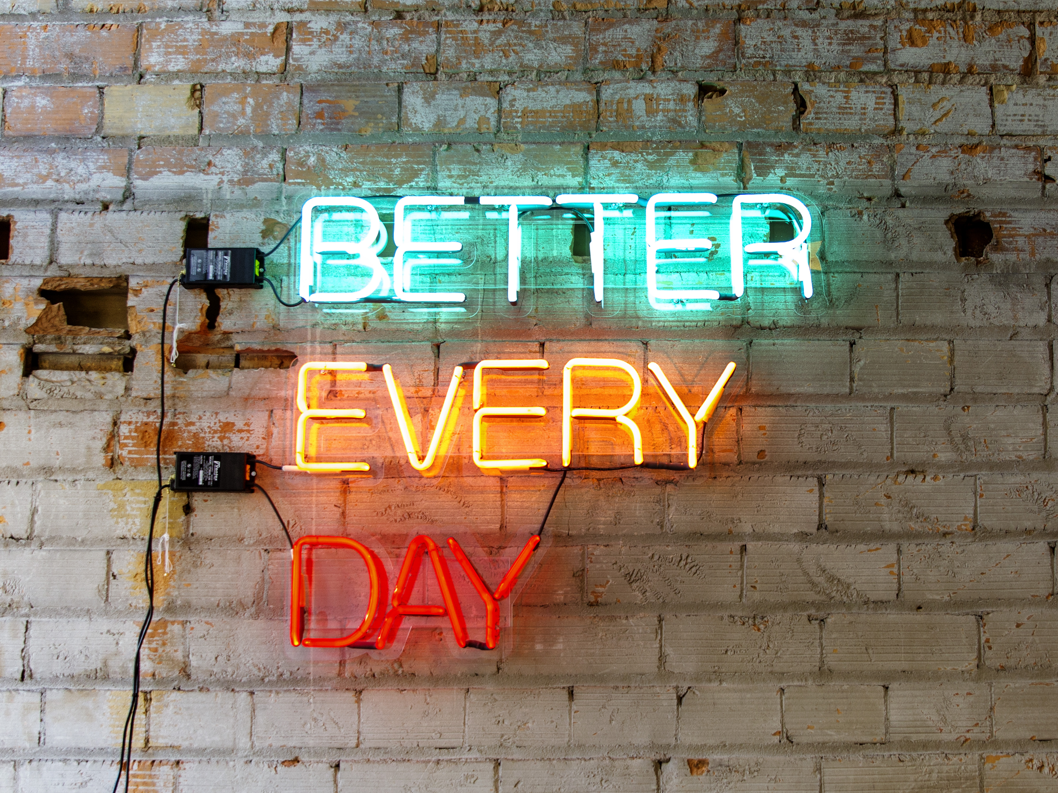 Better Every Day neon sign at Lemonly HQ