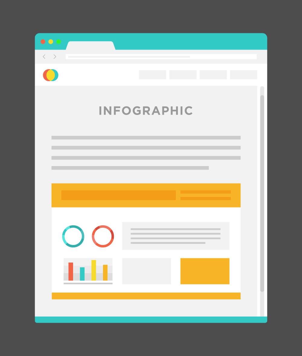 Illustrated diagram of a horizontal infographic