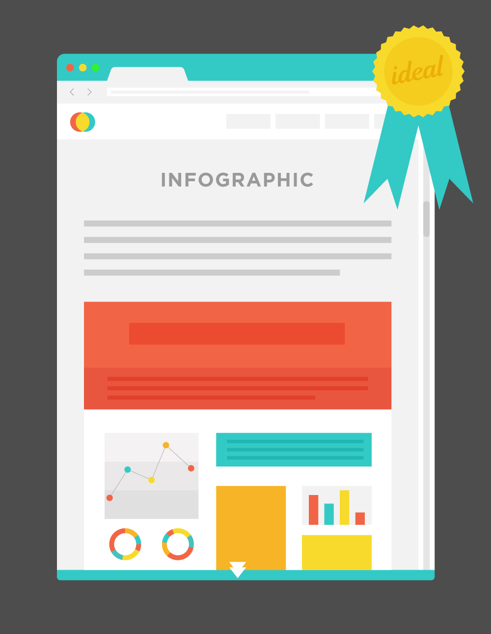 Illustrated diagram of the ideal infographic posting scenario