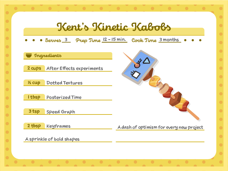 Recipe card for Kent's Kinetic Kabobs
