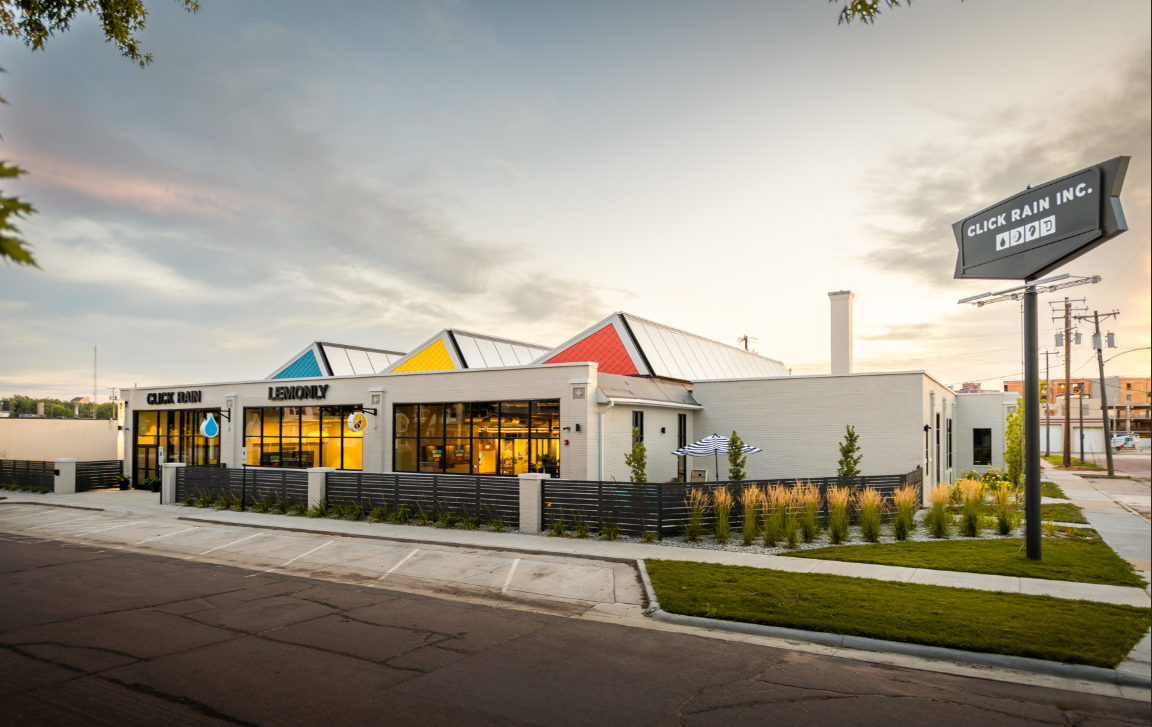 Lemonly office exterior at sunset